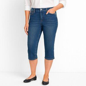 Talbots Womens Pedal Pusher Jeans High Rise Stretch Denim Slim Fit Blue Size 10